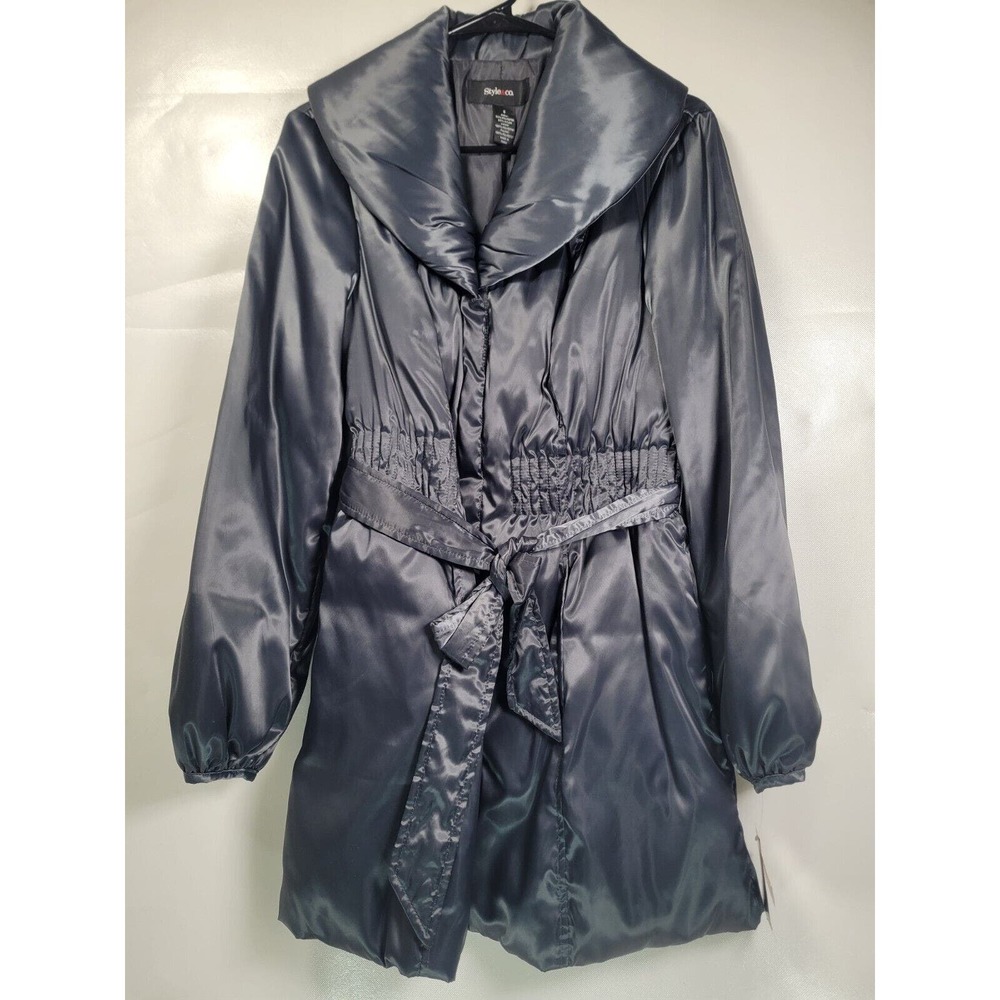 Style & Co Water Repellent Puffer Gray Coat Small